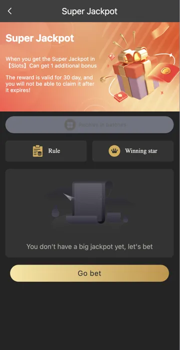 BDG Game jackpot overview screen